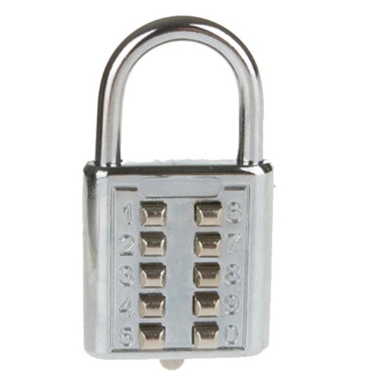 10 Digit Push Button Padlock